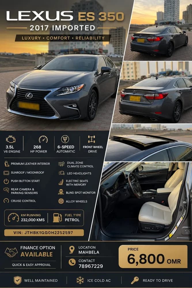 Used Lexus ES 350 4 door 3.5L 2017