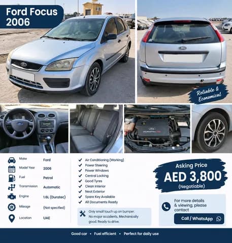 فورد فوكس 1.6L Hatchback 2006 مستعملة فورد فوكس 1.6L Hatchback 2006 مستعملة used_cars.forSale